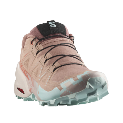 Salomon Women's Speedcross 6 Sneaker, Mahogany Rose/Hushed Violet/Iced Aqua - Ndoros