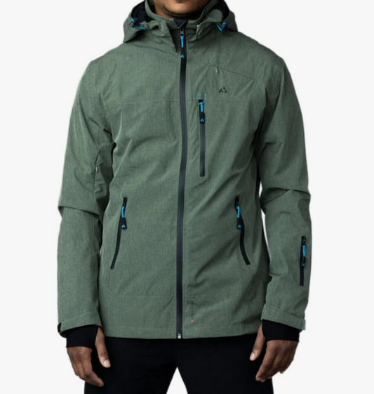 Apricoat Adventure 2.0 Men's Warm Winter Jacket Insulated, Hooded, Waterproof and windproof for Traveling, Hiking, Trekking, Camping, & All Sports Activities such as Snowboarding & Skiing-Olive Green - Ndoros