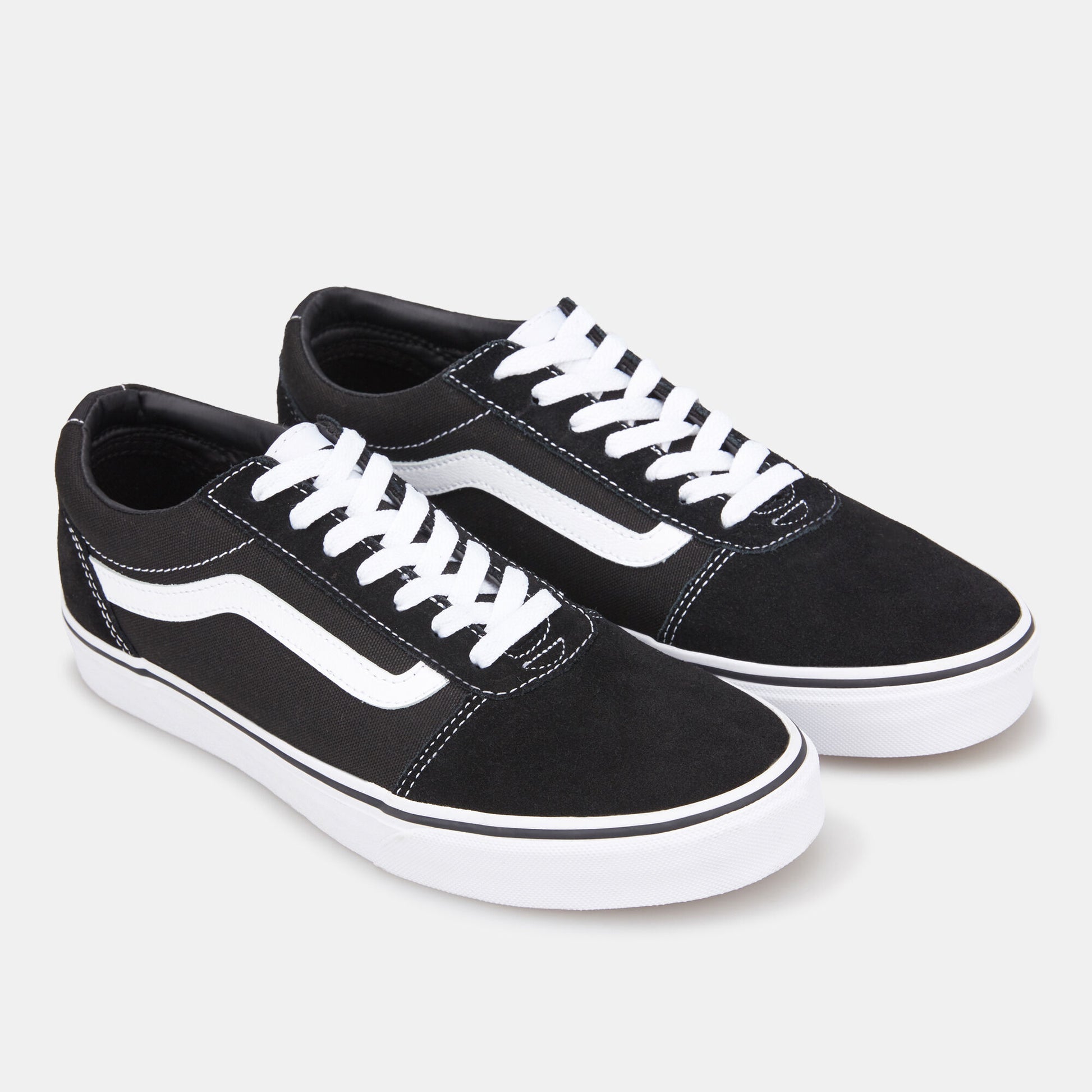 Vans Men's Ward Sneaker Suede Canvas Black White - Ndoros