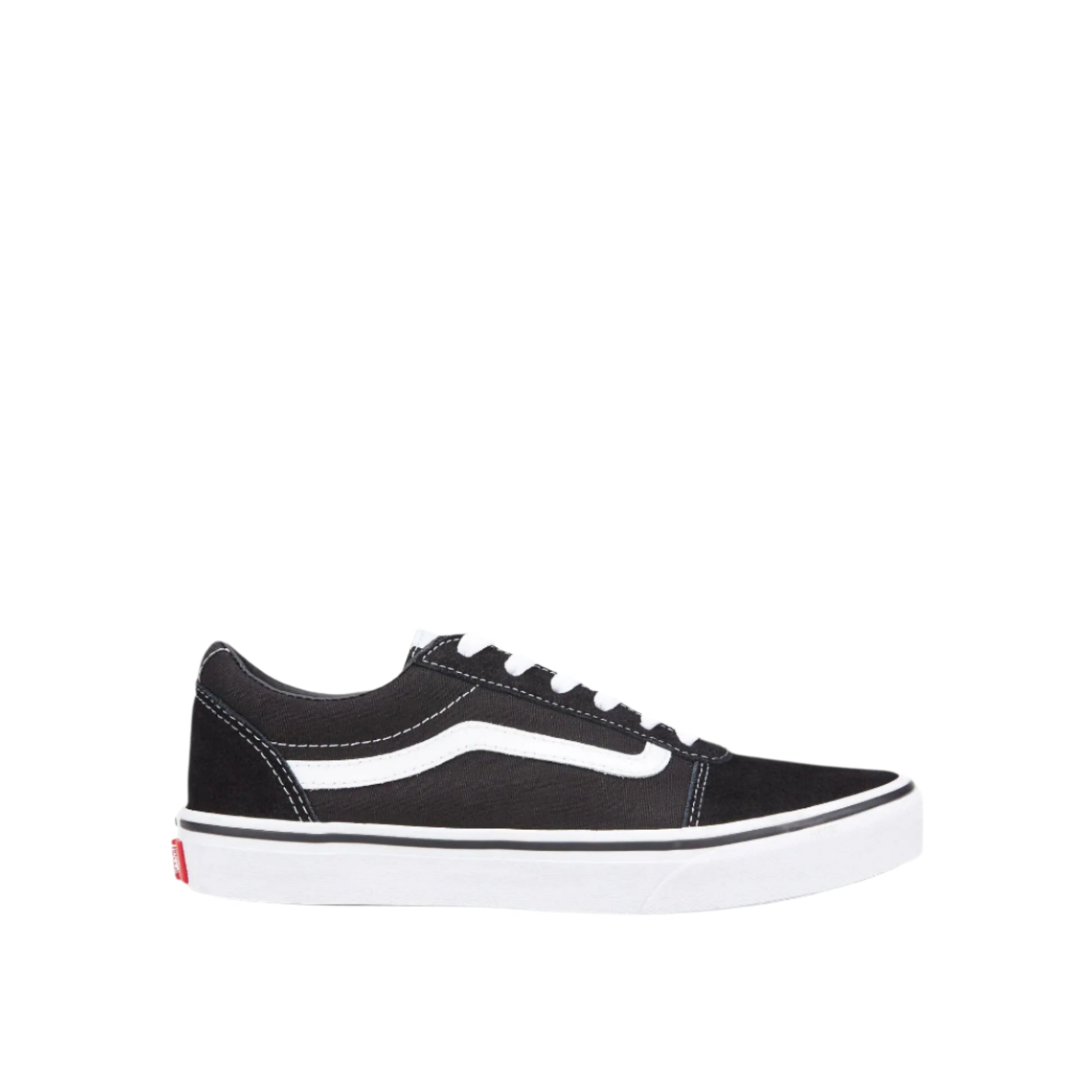 Vans Youth Ward Low-Top Skate Sneakers – Unisex Kids Casual Shoes, Black/White - Ndoros