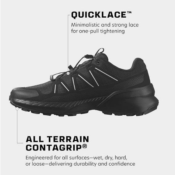 Salomon Men's Speedcross Peak Trail Running Shoes - Black/Black/Glacier Gray
