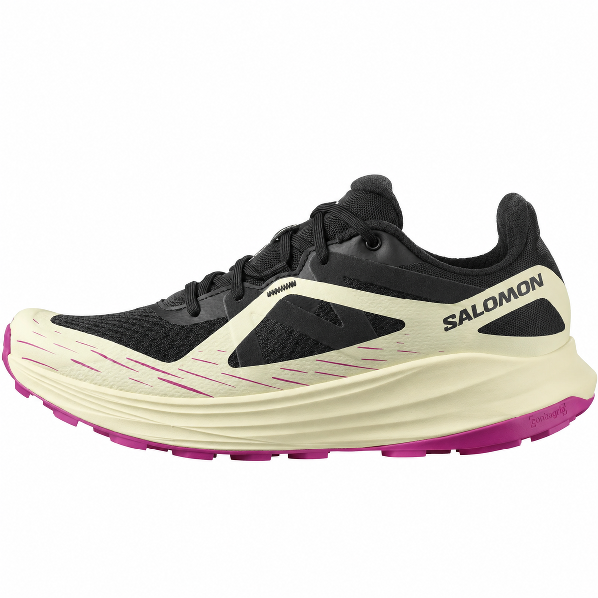 Salomon Women's Ultra Flow Trail Running Shoes - Black / Transparent Yellow / Rose Violet - Ndoros