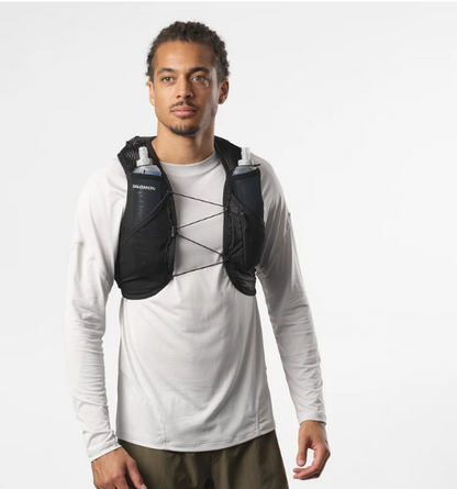 Salomon Unisex Active  Skin 8 | 8 Liter Hydration Trail Running Vest Black