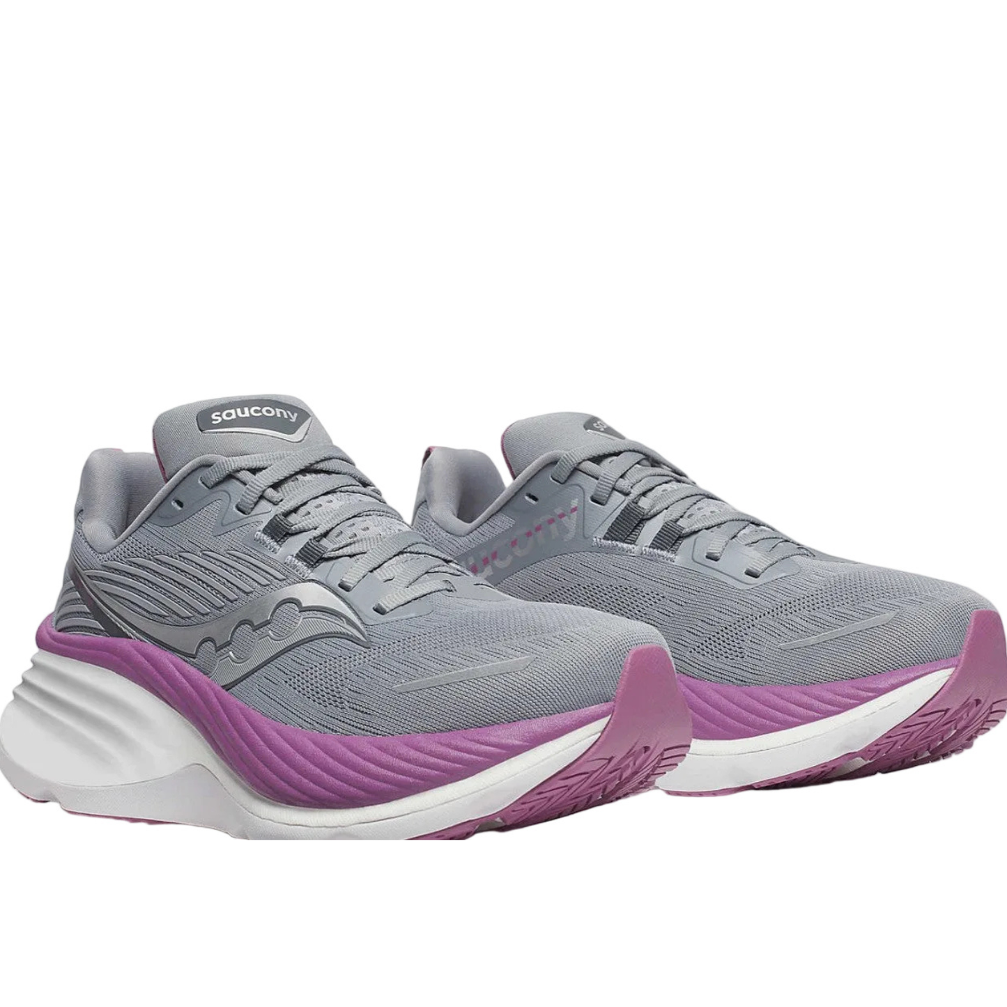 Saucony Women's Hurricane 24 Sneaker, Flint/Viola, Wide - Ndoros