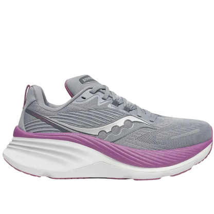 Saucony Women's Hurricane 24 Sneaker, Flint/Viola, Wide - Ndoros