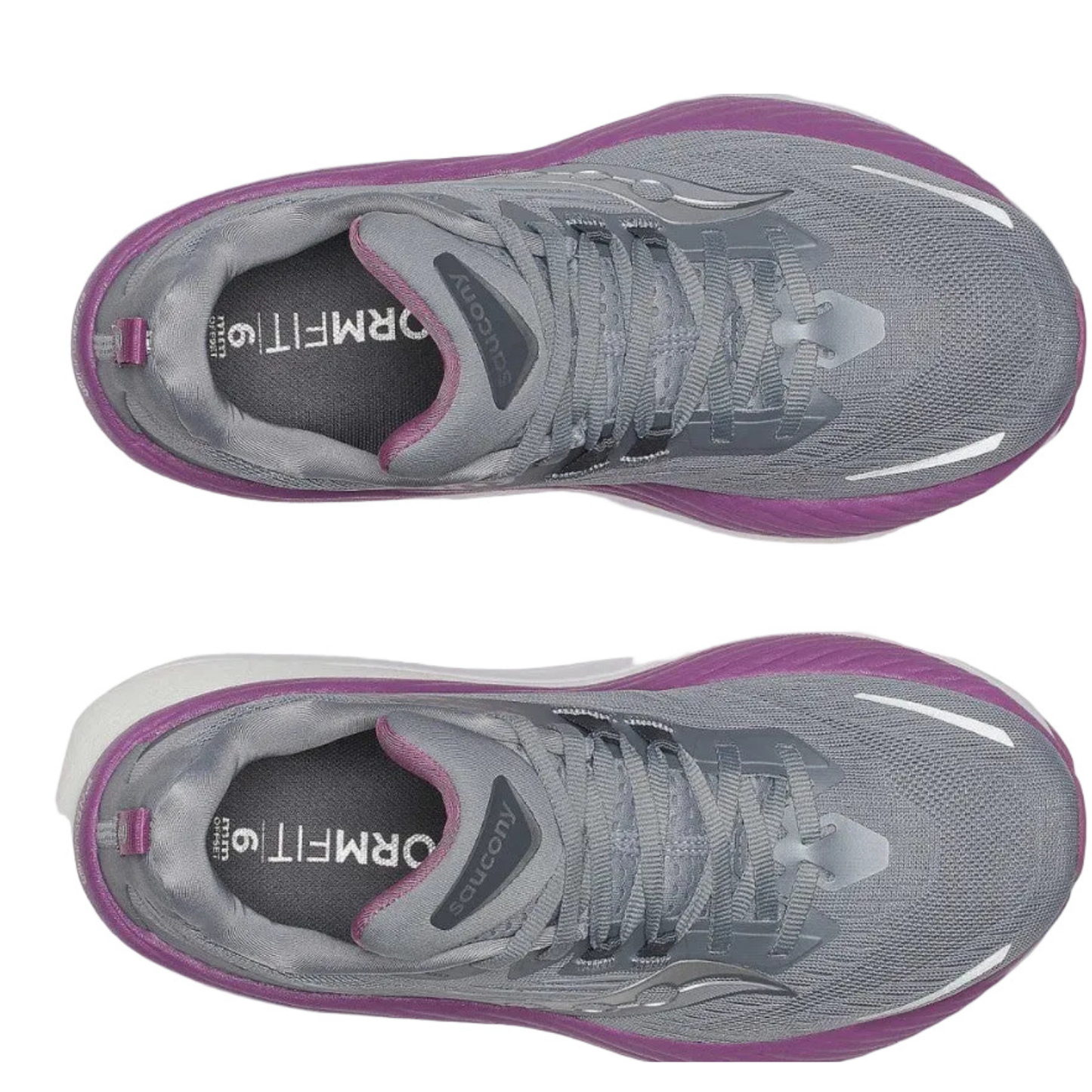 Saucony Women's Hurricane 24 Sneaker, Flint/Viola, Wide - Ndoros