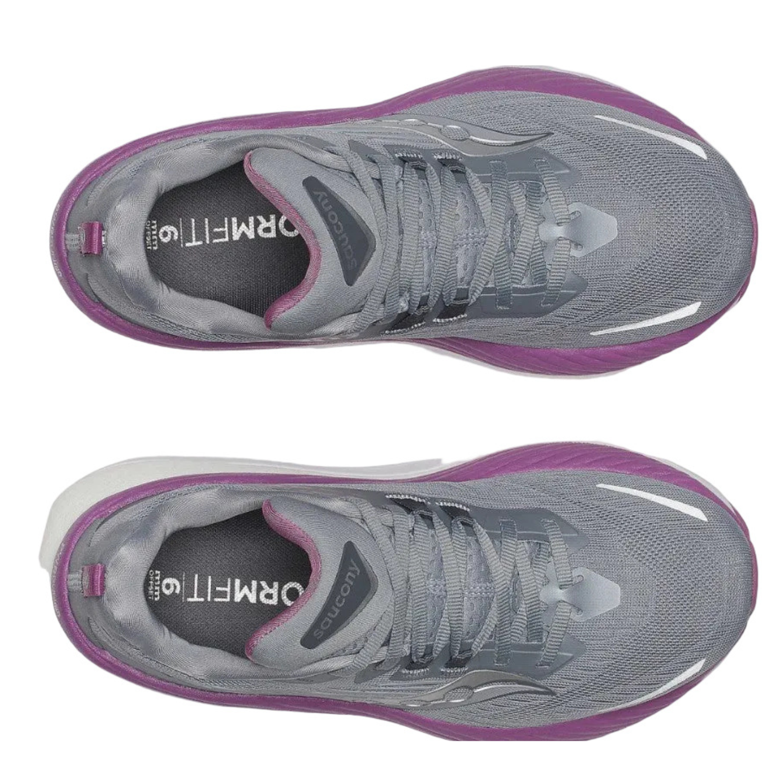 Saucony Women's Hurricane 24 Sneaker, Flint/Viola, Wide - Ndoros