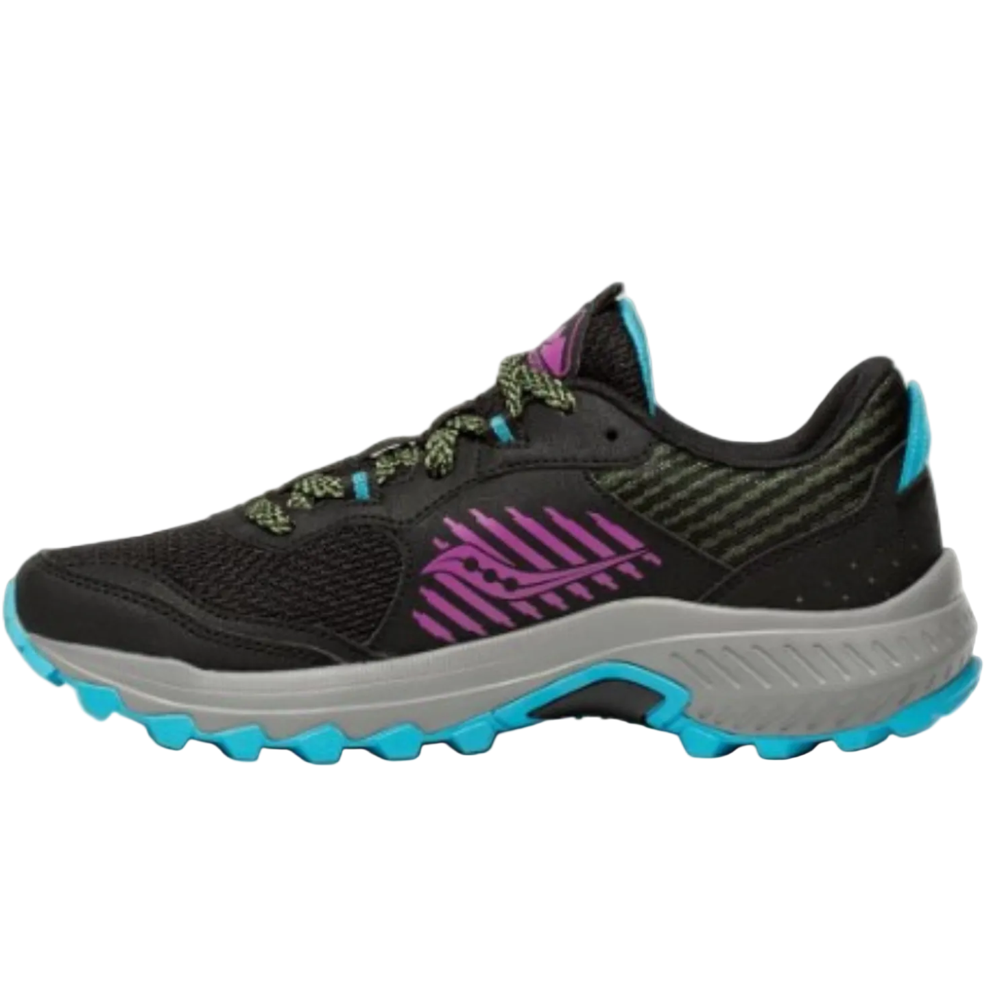 Saucony Women's Excursion TR15 Trail Running Shoe, Black/raz/Lime - Ndoros