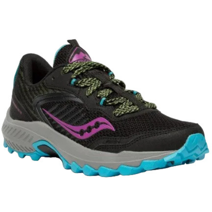 Saucony Women's Excursion TR15 Trail Running Shoe, Black/raz/Lime - Ndoros