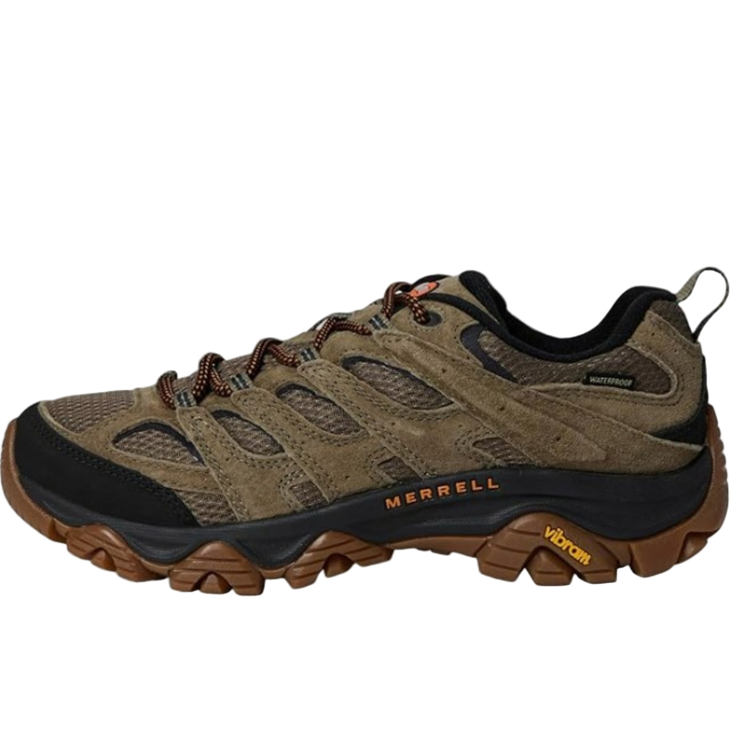 Merrell Men's Moab 3  Waterproof Hiking Shoes, Olive/Gum - Ndoros