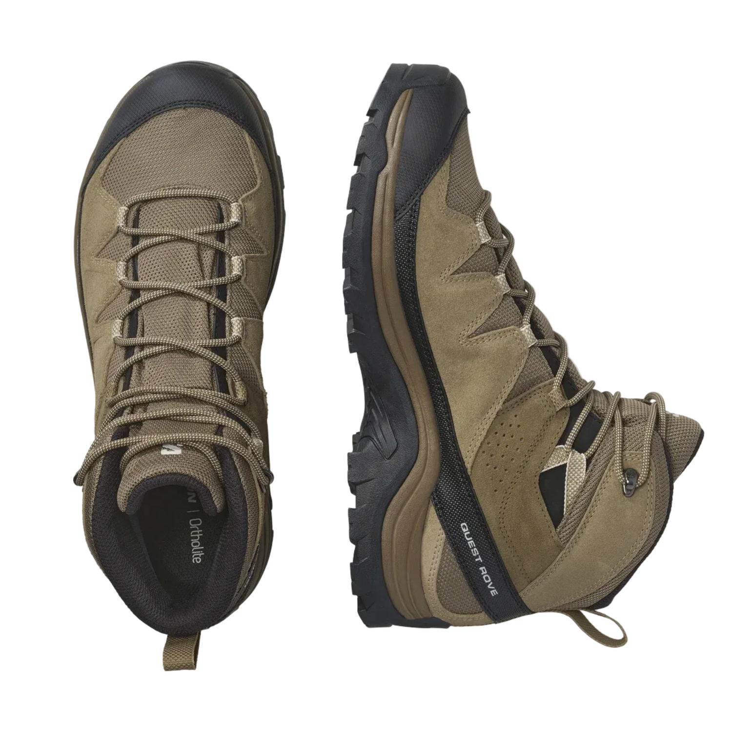 Salomon Men's Quest Rove GTX Hiking Waterproof Boots, Kangaro / Kelp / Black - Ndoros