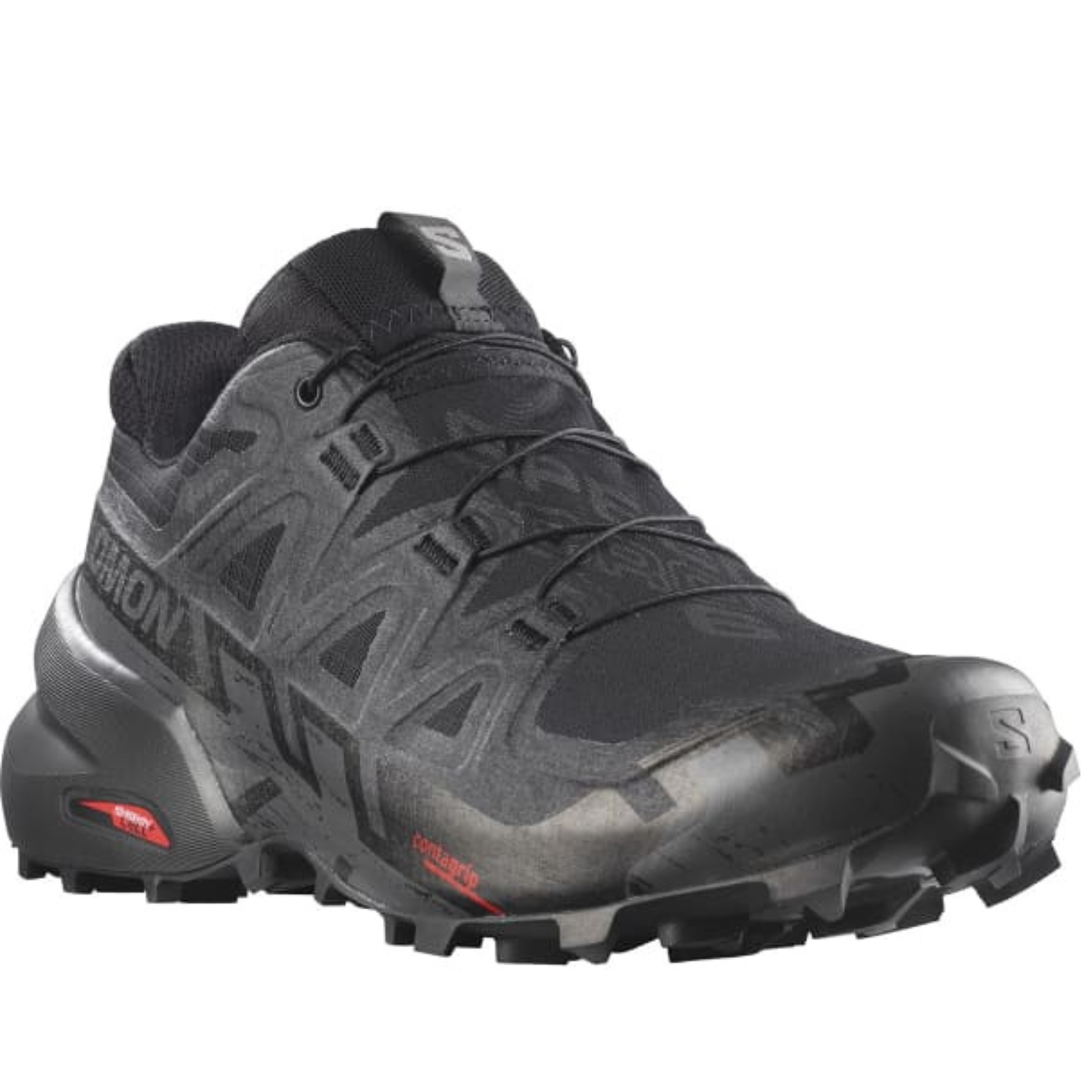 Salomon Speedcross 6 Wide Fit, Black/Black/Phantom Men's Trail Running Shoes - Ndoros
