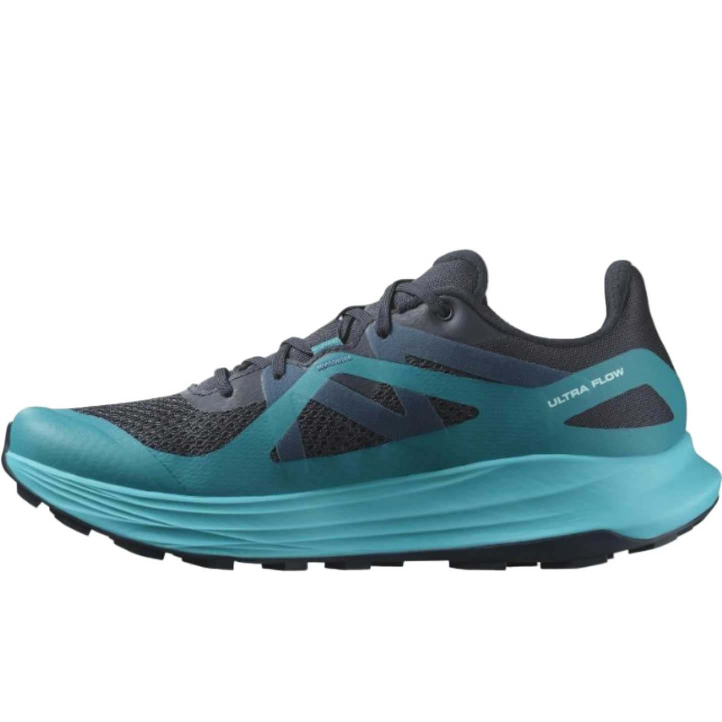 Salomon Men's ULTRA FLOW Men's Trail Running Shoes, and Versatile for Road-to-Trail Adventures, Carbon/Tahitian Tide/Deep Dive - Ndoros