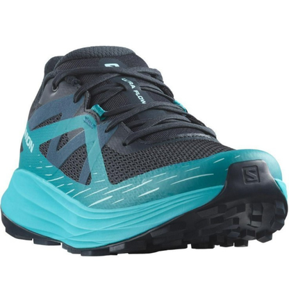 Salomon Men's ULTRA FLOW Men's Trail Running Shoes, and Versatile for Road-to-Trail Adventures, Carbon/Tahitian Tide/Deep Dive - Ndoros