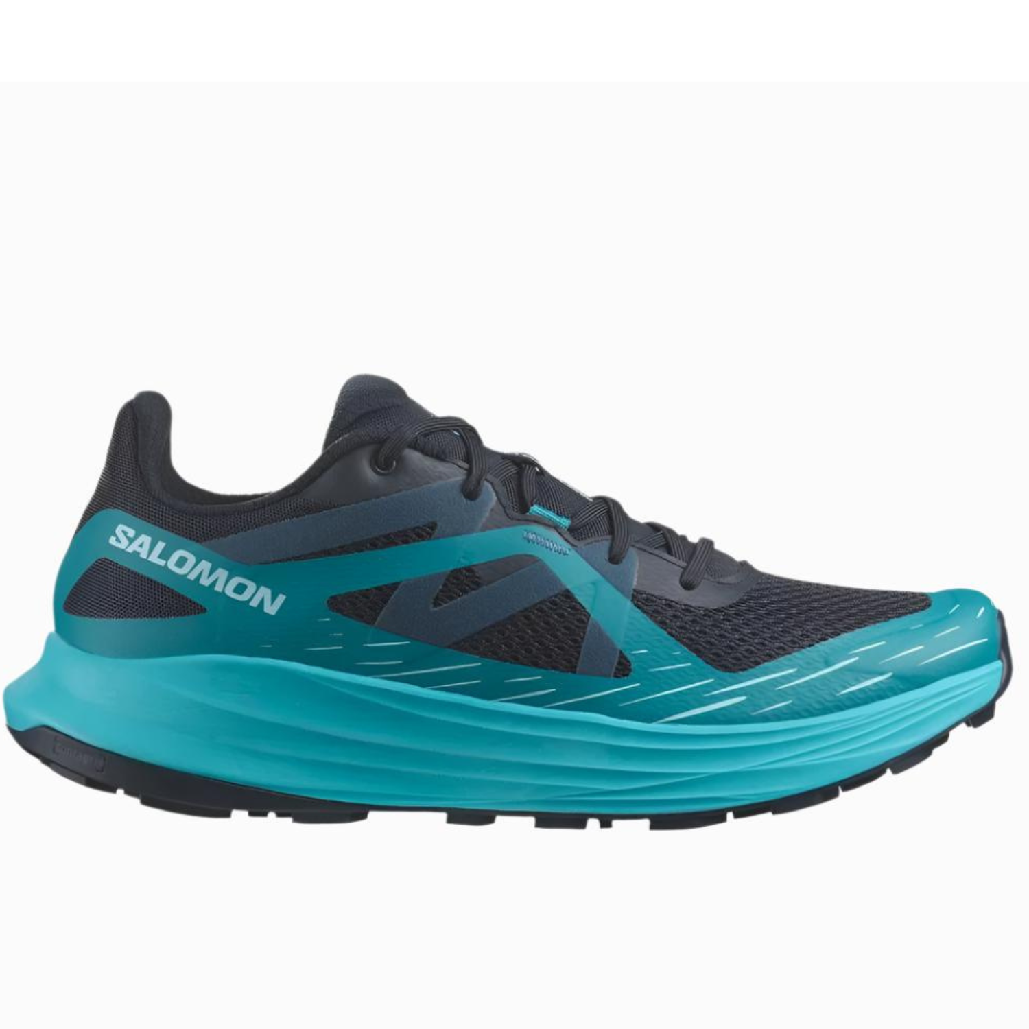 Salomon Men's ULTRA FLOW Men's Trail Running Shoes, and Versatile for Road-to-Trail Adventures, Carbon/Tahitian Tide/Deep Dive - Ndoros