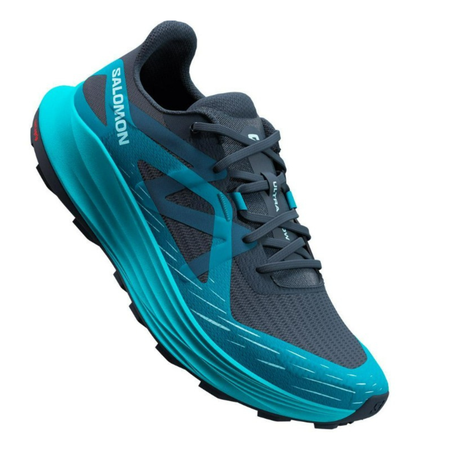 Salomon Men's ULTRA FLOW Men's Trail Running Shoes, and Versatile for Road-to-Trail Adventures, Carbon/Tahitian Tide/Deep Dive - Ndoros
