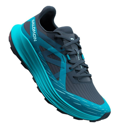 Salomon Men's ULTRA FLOW Men's Trail Running Shoes, and Versatile for Road-to-Trail Adventures, Carbon/Tahitian Tide/Deep Dive - Ndoros