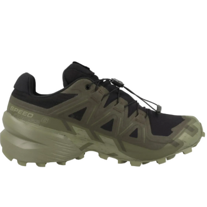 Salomon Men's Speedcross 6 GTX Sneaker, Black/Peat/Deep Lichen Green - Ndoros