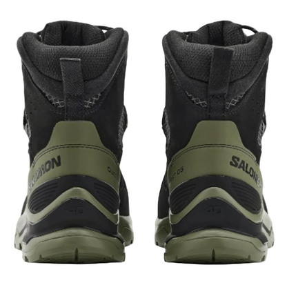 Salomon Men's Quest 5 GTX Hiking Shoe, Black / Deep Lichen Green / Black
