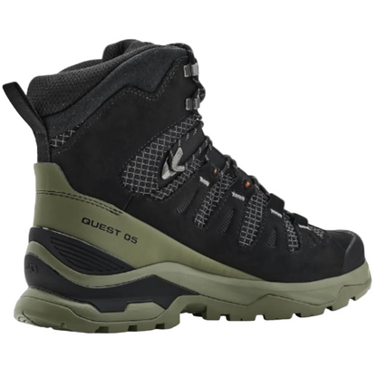 Salomon Men's Quest 5 GTX Hiking Shoe, Black / Deep Lichen Green / Black
