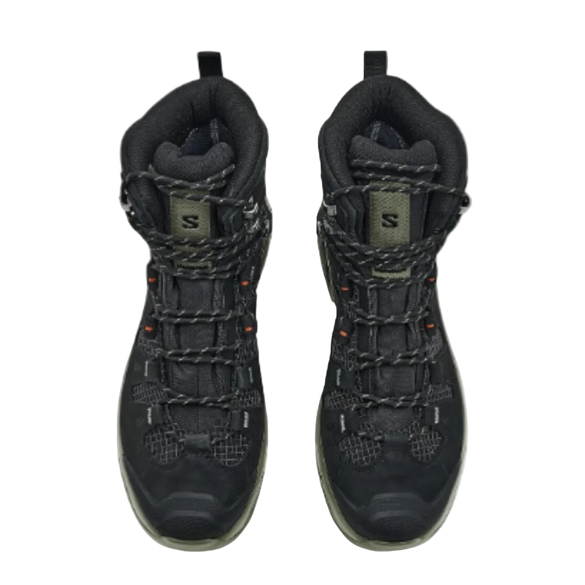 Salomon Men's Quest 5 GTX Hiking Shoe, Black / Deep Lichen Green / Black