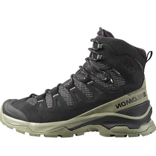 Salomon Men's Quest 5 GTX Hiking Shoe, Black / Deep Lichen Green / Black