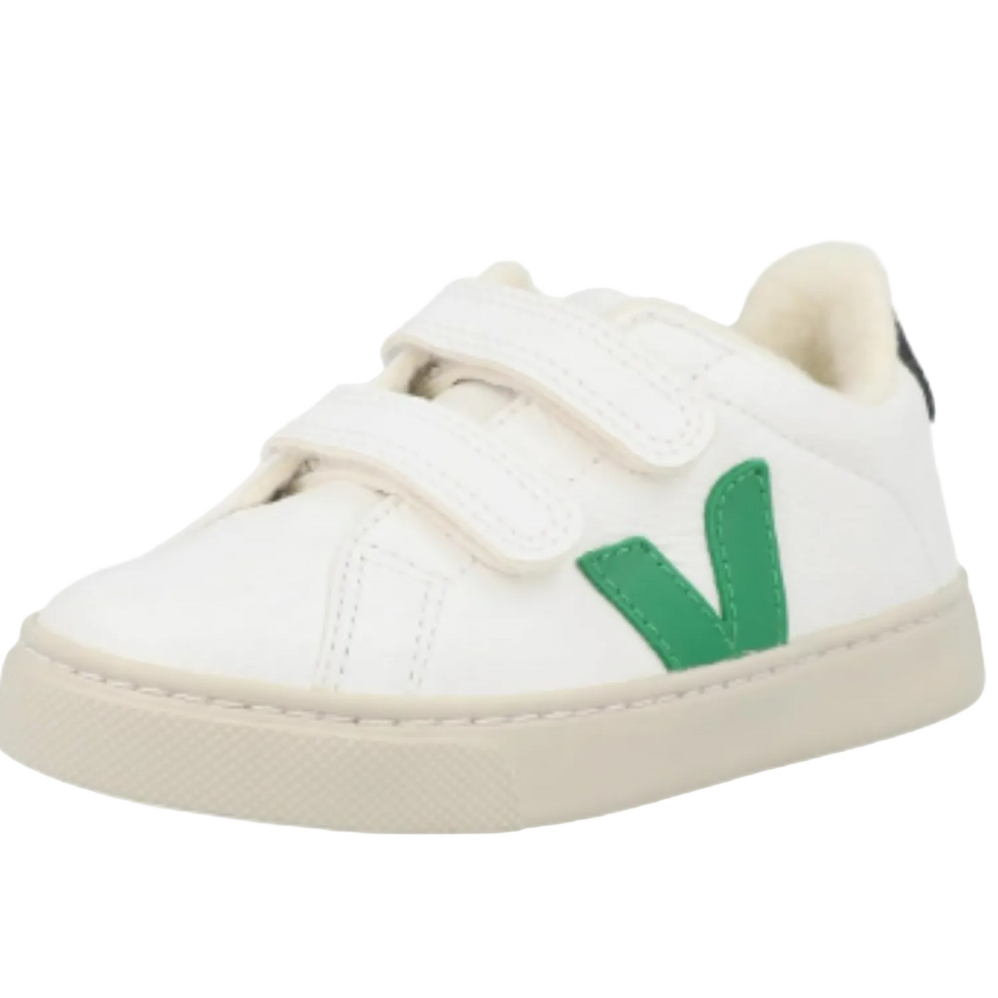 Veja Esplar Winter Extra White/Emeraude Chrome-Free Leather 9½ US Toddler