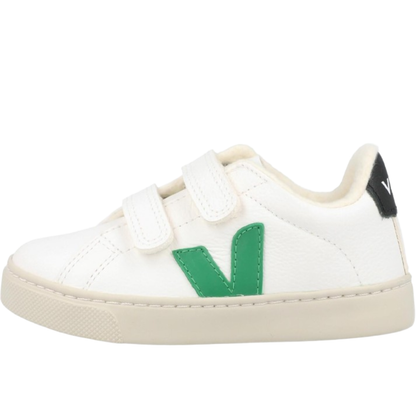 Veja Esplar Winter Extra White/Emeraude Chrome-Free Leather 9½ US Toddler