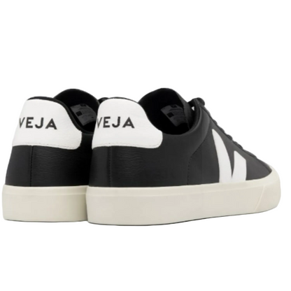 Veja Men's Campo Leather Shoe, Black/White