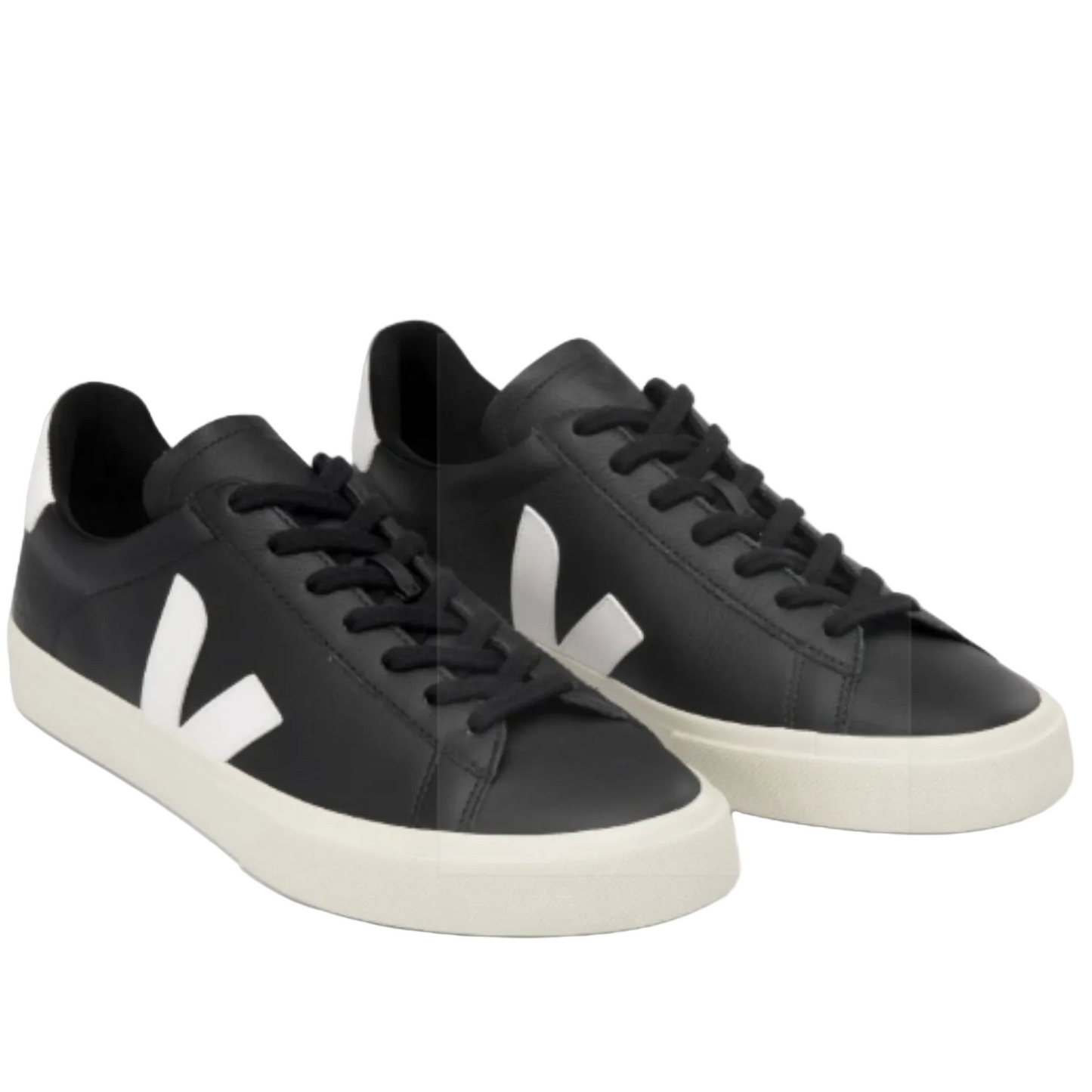 Veja Men's Campo Leather Shoe, Black/White