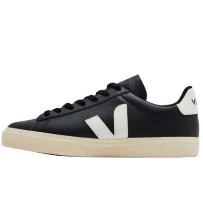 Veja Men's Campo Leather Shoe, Black/White