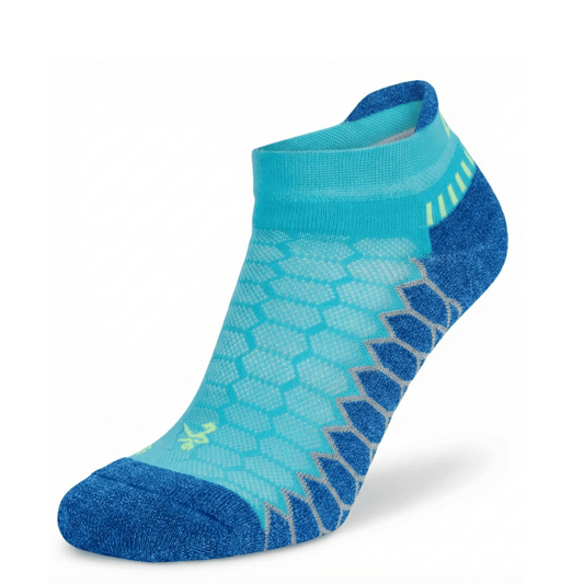 Balega Silver No Show Compression Fit Performance  Athletic Running Socks Unisex, Cobalt - Ndoros