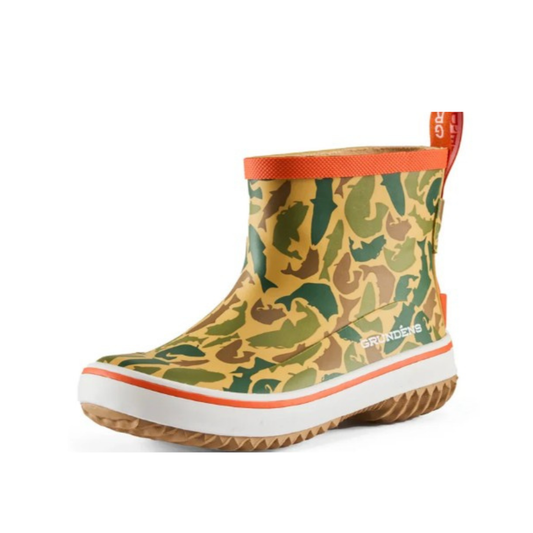 Grundens Kid's Guppy Rain Boots Waterproof, Fish Camo