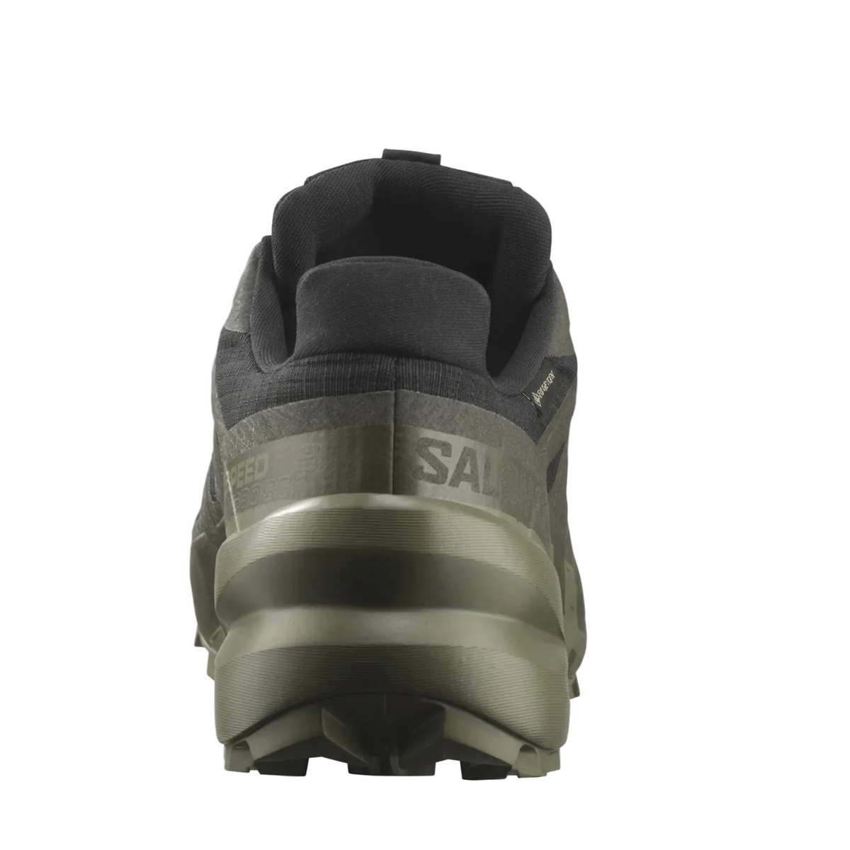 Salomon Men's Speedcross 6 GTX Sneaker, Black/Peat/Deep Lichen Green - Ndoros