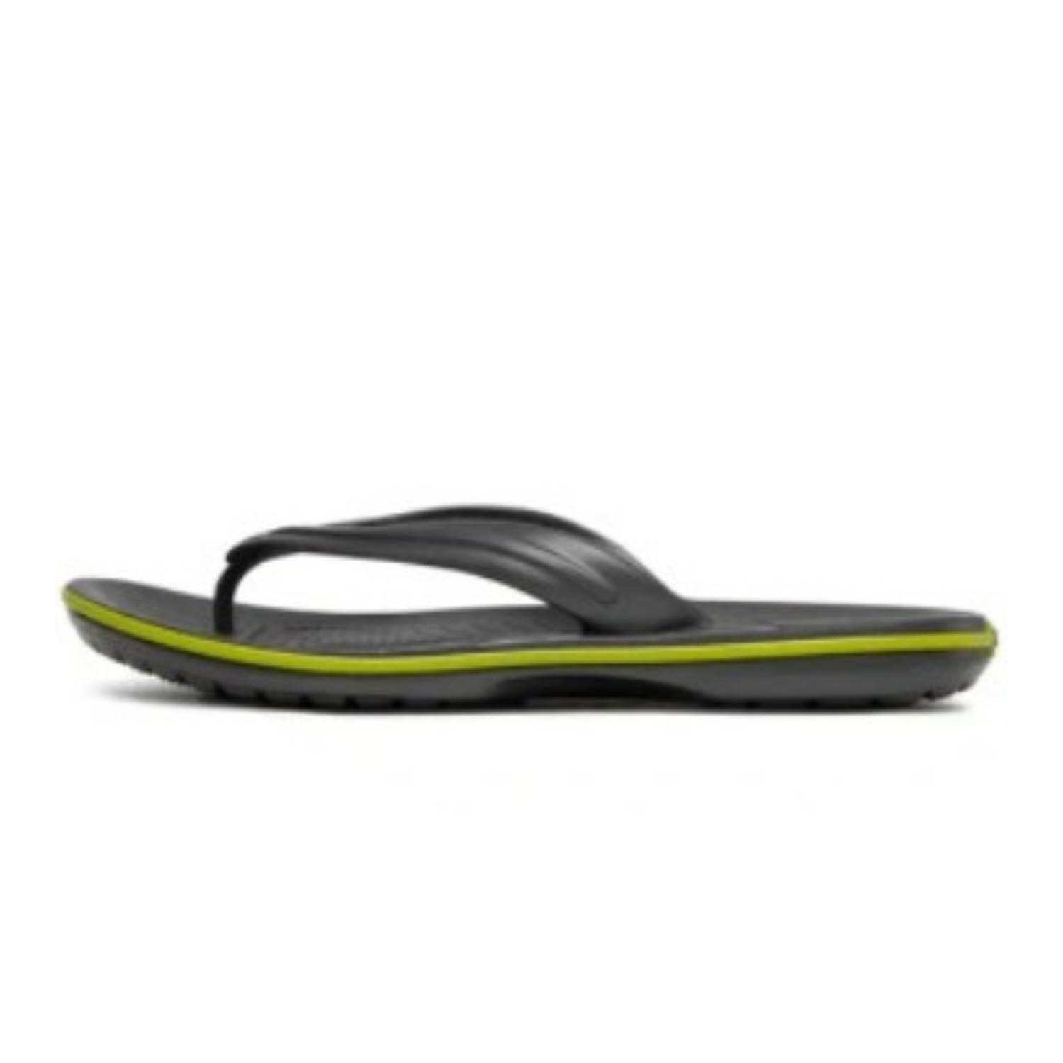 Crocs Unisex Crocband Flip Flops, Graphite/Volt Green - Ndoros