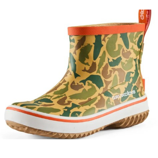 Grundens Kid's Guppy Rain Boots Waterproof, Fish Camo - Ndoros