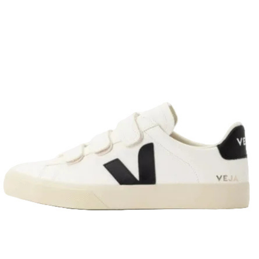 Veja Men's Recife Logo Sneaker, Extra White - Black - Ndoros