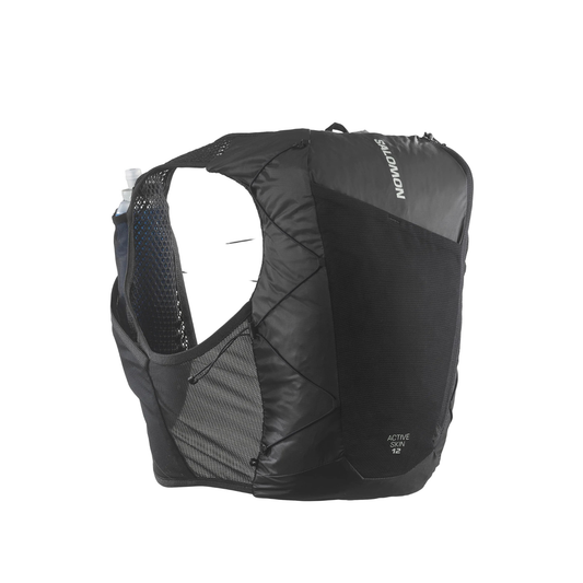 Salomon Unisex Active Skin 12, Hydration & Storage Vest, Black / Metal - Ndoros