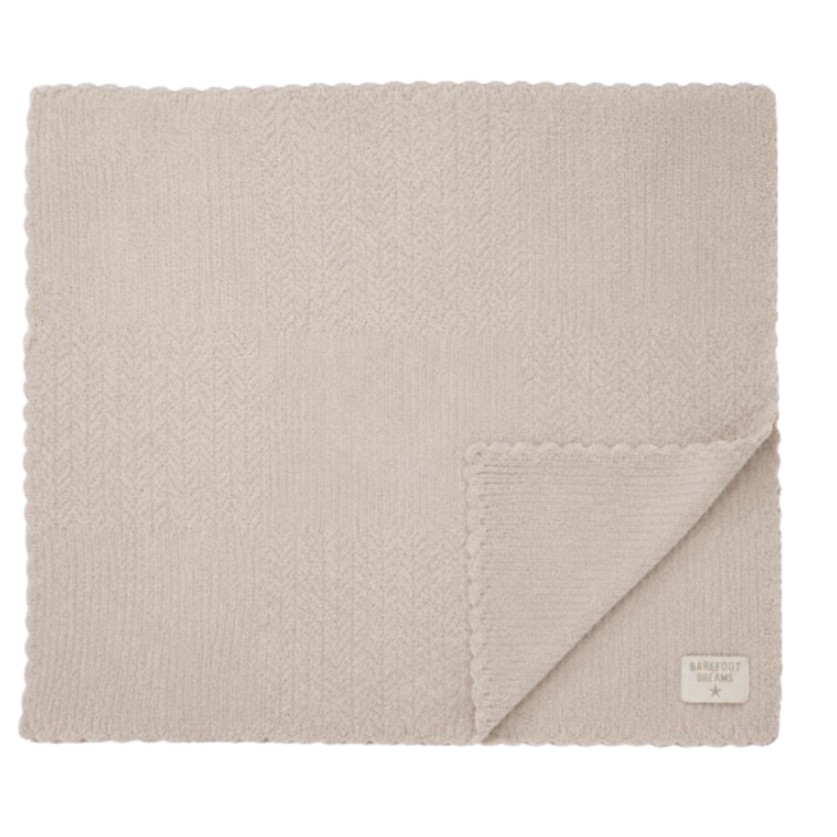 Barefoot Dreams CozyChic Heirloom Receiving Blanket, Stone