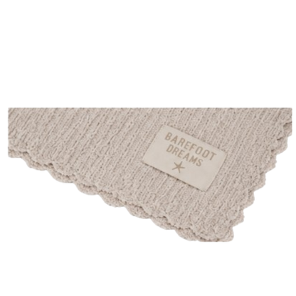 Barefoot Dreams CozyChic Heirloom Receiving Blanket, Stone