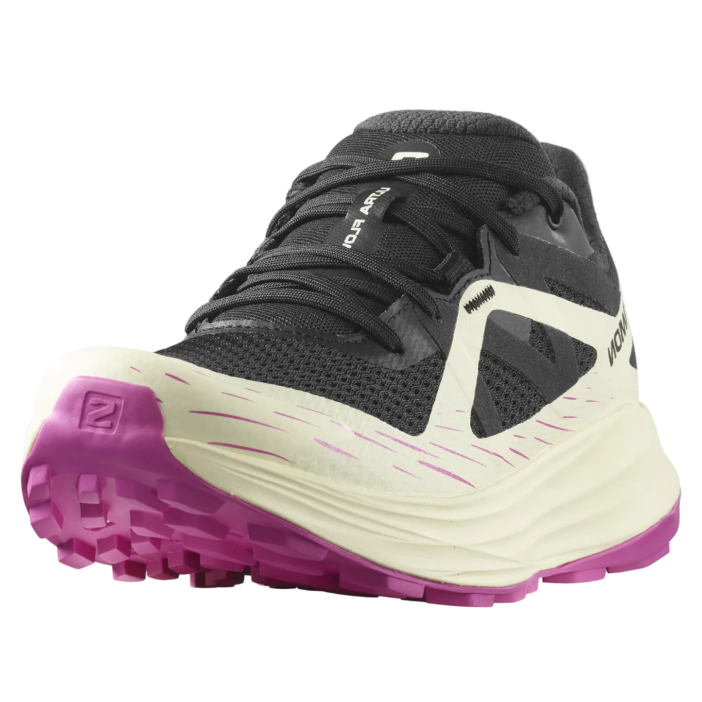 Salomon Women's Ultra Flow Trail Running Shoes - Black / Transparent Yellow / Rose Violet - Ndoros