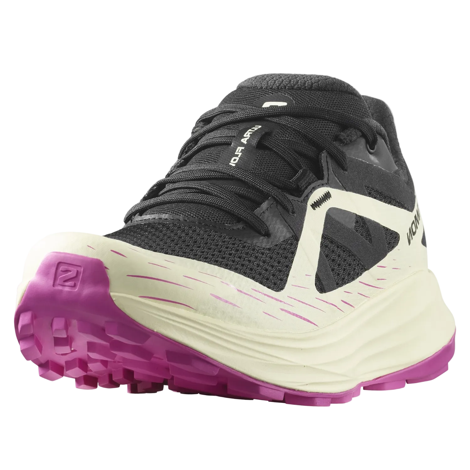 Salomon Women's Ultra Flow Trail Running Shoes - Black / Transparent Yellow / Rose Violet - Ndoros