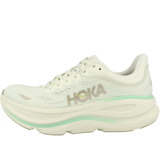Hoka Bondi 9 Women Cushioned Runing Shoes, Truffle Salt/Sea Glass - Ndoros