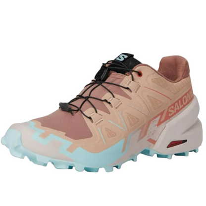 Salomon Women's Speedcross 6 Sneaker, Mahogany Rose/Hushed Violet/Iced Aqua - Ndoros