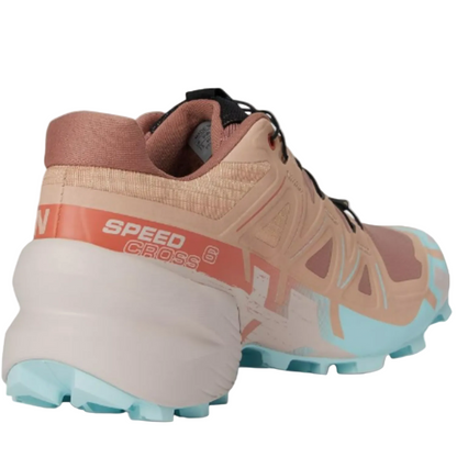 Salomon Women's Speedcross 6 Sneaker, Mahogany Rose/Hushed Violet/Iced Aqua - Ndoros