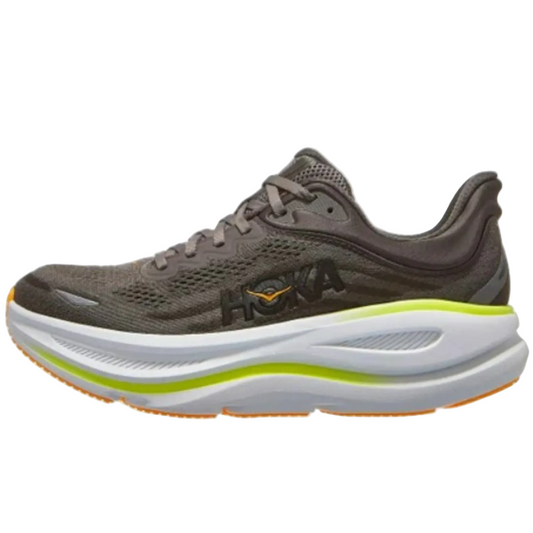 Hoka Bondi 9 Men Cushioned Runing Shoes, Asphalt Grey/Gravel - Ndoros