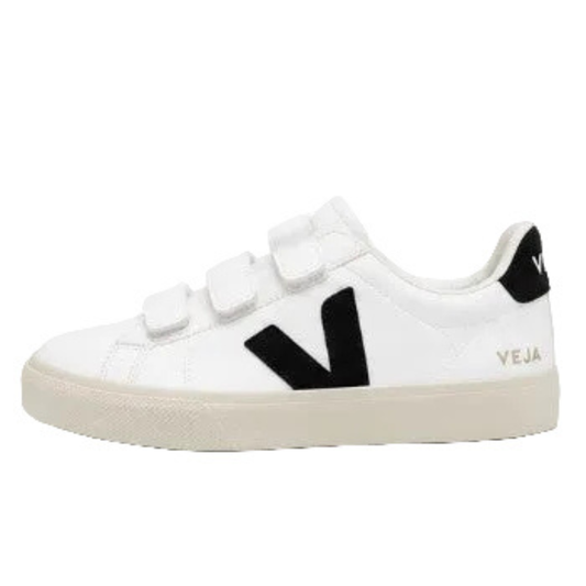 Veja Men's Recife Logo Sneaker, Extra White - Black - Ndoros