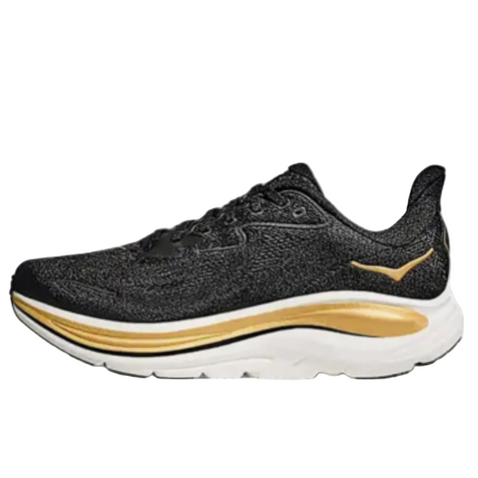 Hoka Men's Clifton 10 Running Shoes, Black/Gold - Ndoros