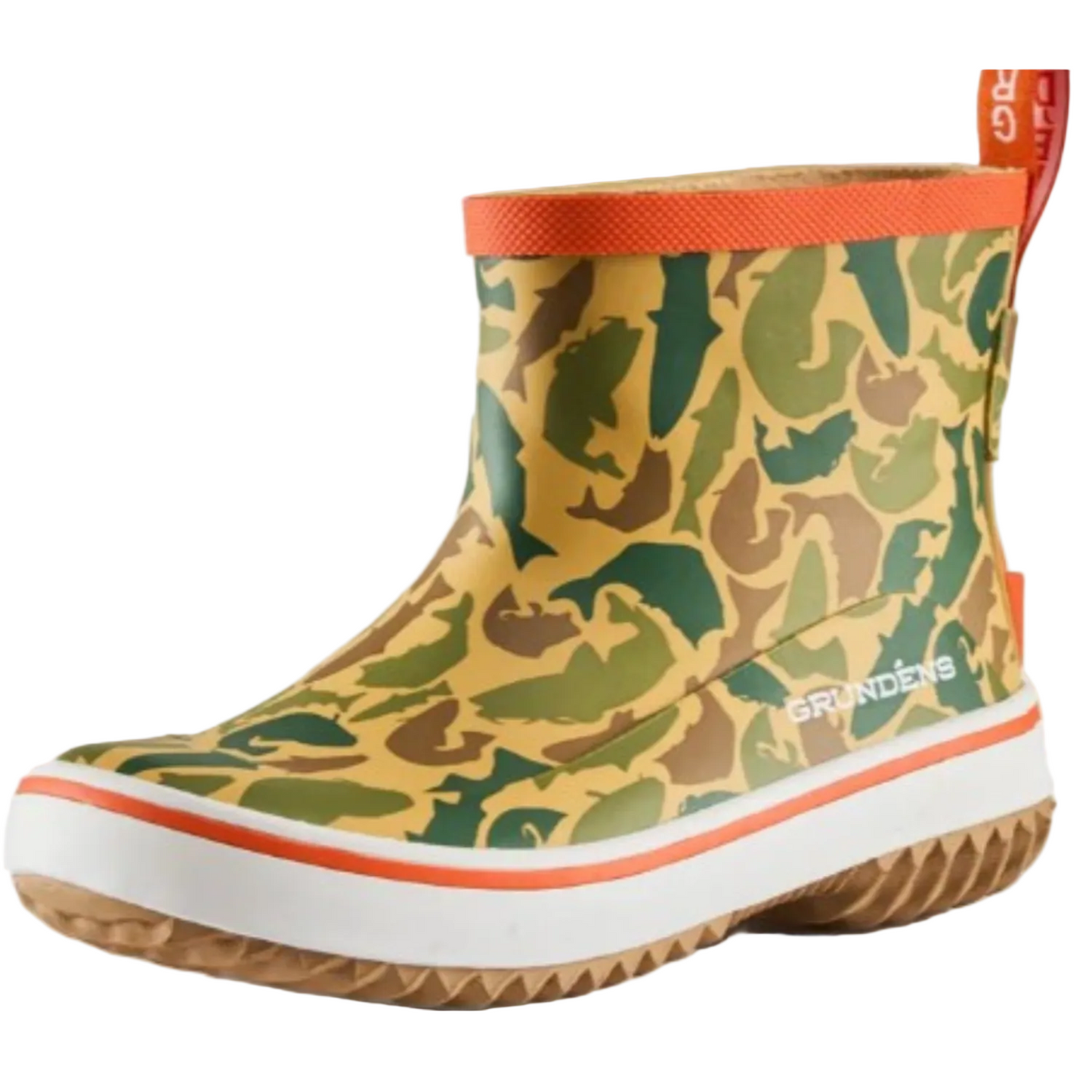 Grundens Kid's Guppy Rain Boots Waterproof, Fish Camo