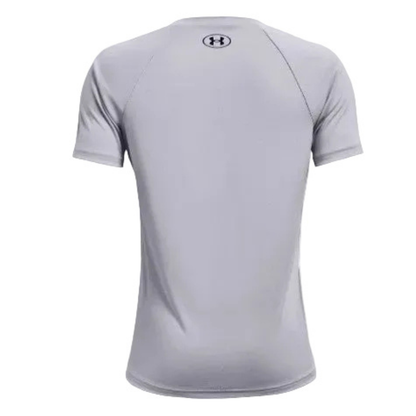 Under Armour Boys Logo Short Sleeve Tee Shirt, Mod Gray Light Heather /Black - Ndoros